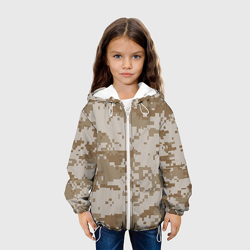Детская куртка Камуфляжный пиксель / 3D-Белый – фото 3