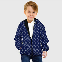 Куртка с капюшоном детская Якоря, цвет: 3D-черный — фото 2