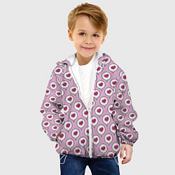 Куртка с капюшоном детская Сердечки в облачках, цвет: 3D-белый — фото 2