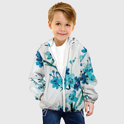 Куртка с капюшоном детская Голубая сакура, цвет: 3D-белый — фото 2