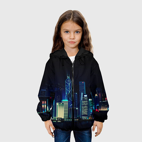 Детская куртка СВЕТЯЩИЙСЯ ГОРОД / 3D-Черный – фото 3