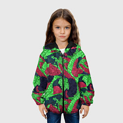 Куртка с капюшоном детская Абстрактный пуантилизм, цвет: 3D-черный — фото 2
