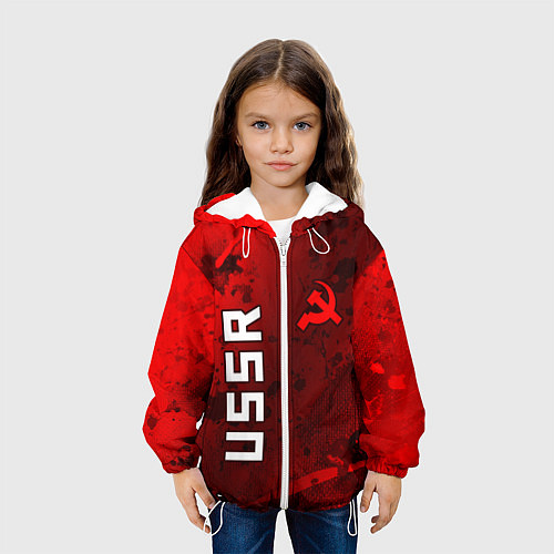 Детская куртка USSR - Серп и Молот - Краска / 3D-Белый – фото 3