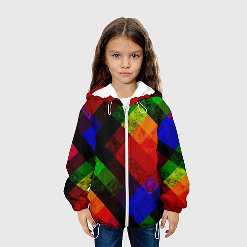 Детская куртка Яркий геометрический узор / 3D-Белый – фото 3