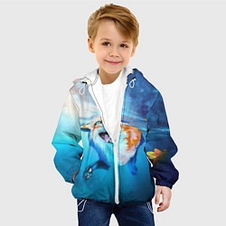 Куртка с капюшоном детская ПЛЫВУЩАЯ ЛИСИЧКА, цвет: 3D-белый — фото 2