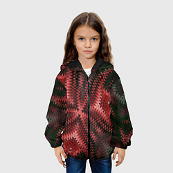 Куртка с капюшоном детская Серо-коричневый узор, цвет: 3D-черный — фото 2