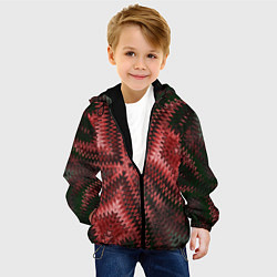 Куртка с капюшоном детская Серо-коричневый узор, цвет: 3D-черный — фото 2