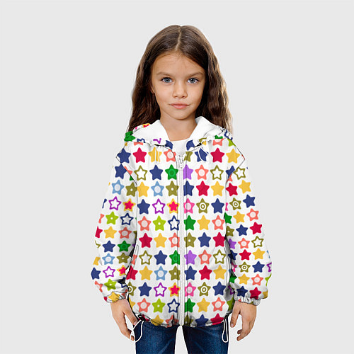 Детская куртка Разноцветные звездочки / 3D-Белый – фото 3