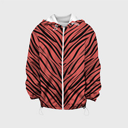 Куртка с капюшоном детская Полосатый тигровый узор, цвет: 3D-белый