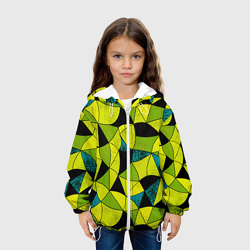 Детская куртка Гранжевый яркий зеленый / 3D-Белый – фото 3