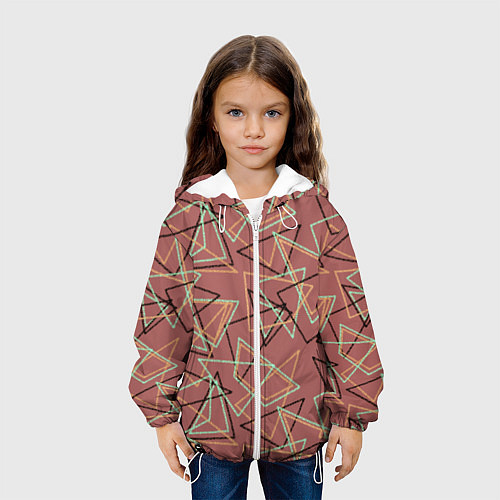 Детская куртка Террактовый геометрический / 3D-Белый – фото 3