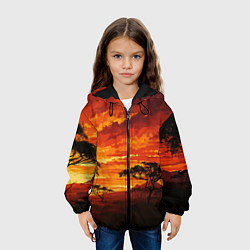 Куртка с капюшоном детская АФРИКАНСКАЯ САВАННА, цвет: 3D-черный — фото 2