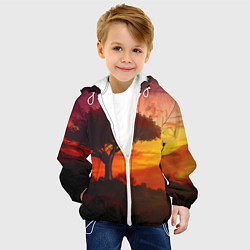 Куртка с капюшоном детская СОЛНЦЕ НАД АФРИКОЙ, цвет: 3D-белый — фото 2
