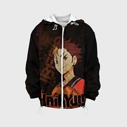 Куртка с капюшоном детская Нишиноя Ю Волейбол, цвет: 3D-белый