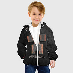 Куртка с капюшоном детская MINECRAFT TEXTURE IRON, цвет: 3D-белый — фото 2