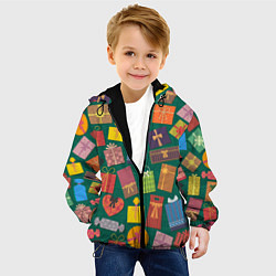 Куртка с капюшоном детская Подарки, цвет: 3D-черный — фото 2
