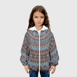 Куртка с капюшоном детская Этнический арабский узор, цвет: 3D-белый — фото 2