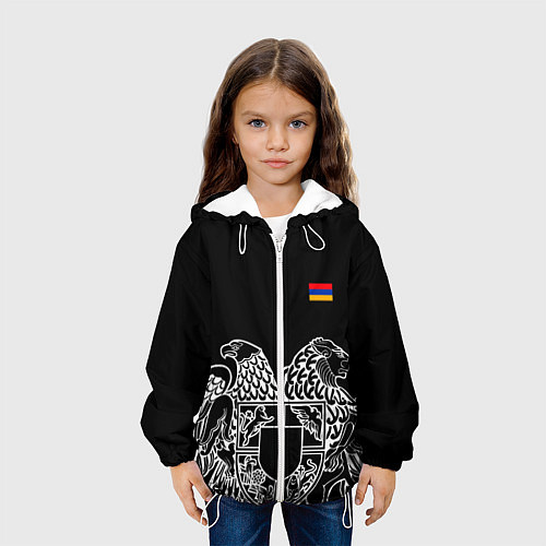 Детская куртка Герб Армении и флаг / 3D-Белый – фото 3