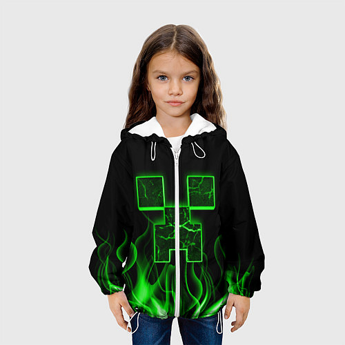 Детская куртка MINECRAFT TEXTURE FIRE / 3D-Белый – фото 3