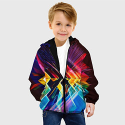 Куртка с капюшоном детская Цифровая радуга, цвет: 3D-черный — фото 2
