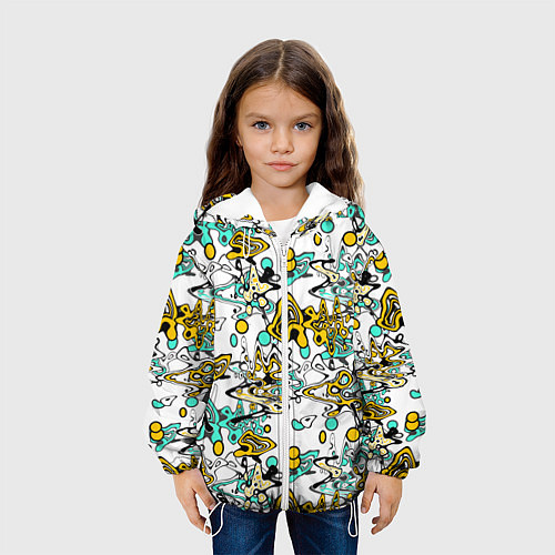 Детская куртка Абстрактный современный узор в стиле граффити / 3D-Белый – фото 3