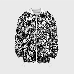 Куртка с капюшоном детская Graffiti black on white, цвет: 3D-белый