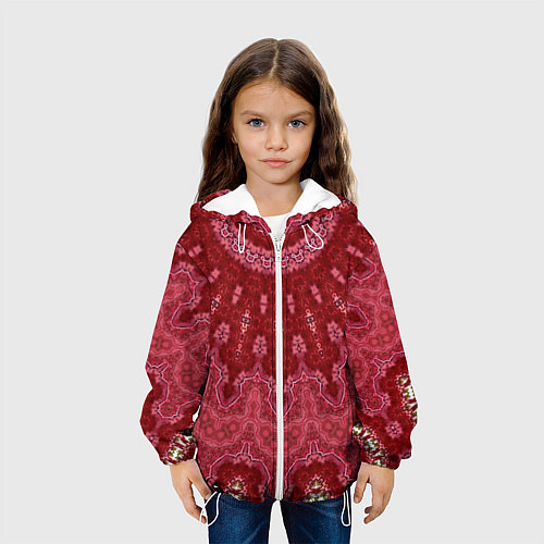 Детская куртка Красно-розовый калейдоскоп / 3D-Белый – фото 3