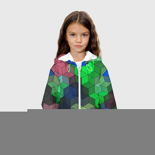 Детская куртка Разноцветный геометрический уз / 3D-Белый – фото 3