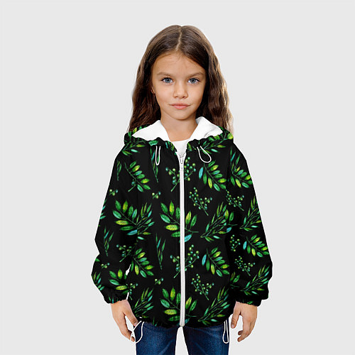Детская куртка Живописные листья и ягоды / 3D-Белый – фото 3