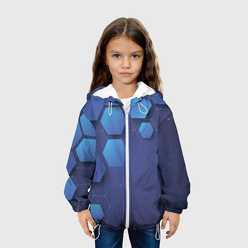 Детская куртка Шестиугольники / 3D-Белый – фото 3