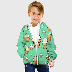 Куртка с капюшоном детская Мороженое - Ice Cream Party, цвет: 3D-белый — фото 2