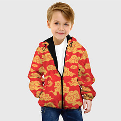 Куртка с капюшоном детская Западный узор облаков, цвет: 3D-черный — фото 2