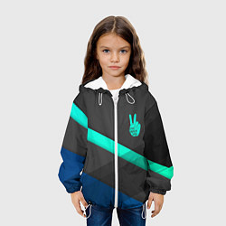 Куртка с капюшоном детская PEACE ПИС МИР Z, цвет: 3D-белый — фото 2