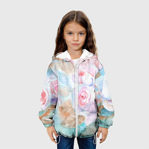 Детская куртка Нежная акварель с розами / 3D-Белый – фото 3
