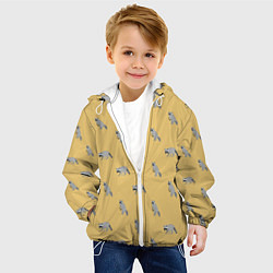 Куртка с капюшоном детская Еноты паттерн, цвет: 3D-белый — фото 2