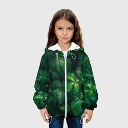Куртка с капюшоном детская Тропическая листва Тропики Z, цвет: 3D-белый — фото 2
