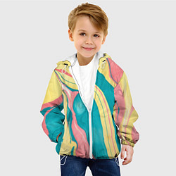 Куртка с капюшоном детская Красочный развод, цвет: 3D-белый — фото 2