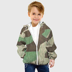 Куртка с капюшоном детская Камуфляж хаки армейский, цвет: 3D-белый — фото 2