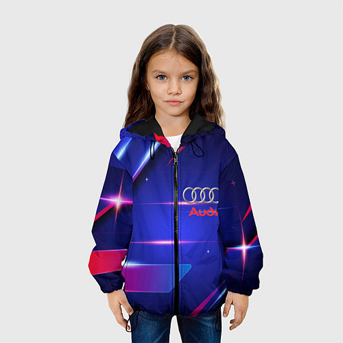 Детская куртка Ауди Audi синива / 3D-Черный – фото 3
