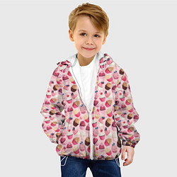 Куртка с капюшоном детская Пирожные, цвет: 3D-белый — фото 2