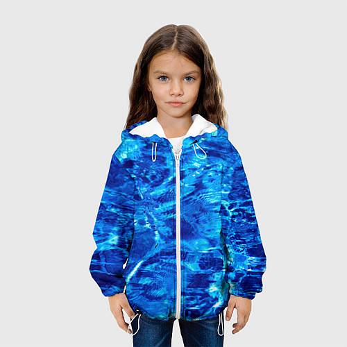 Детская куртка Голубая Вода Текстура / 3D-Белый – фото 3