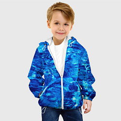 Куртка с капюшоном детская Голубая Вода Текстура, цвет: 3D-белый — фото 2