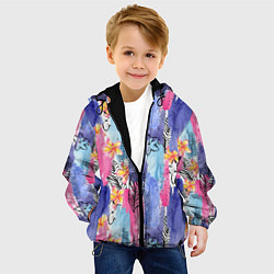 Куртка с капюшоном детская Осенний паттерн, цвет: 3D-черный — фото 2