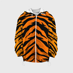 Куртка с капюшоном детская Шкура тигра, цвет: 3D-белый