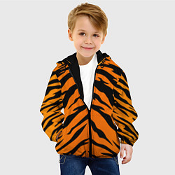 Куртка с капюшоном детская Шкура тигра, цвет: 3D-черный — фото 2