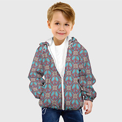 Куртка с капюшоном детская Символы хиппи, цвет: 3D-белый — фото 2