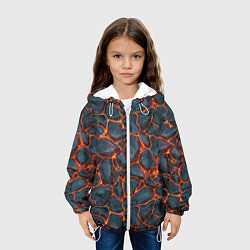 Куртка с капюшоном детская Неоновая магма, цвет: 3D-белый — фото 2