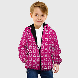 Куртка с капюшоном детская Игра в кальмара: Фигуры, цвет: 3D-черный — фото 2