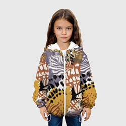 Куртка с капюшоном детская Зебра Пятнистая, цвет: 3D-белый — фото 2