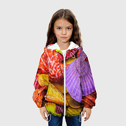 Куртка с капюшоном детская Разноцветные ракушки multicolored seashells, цвет: 3D-белый — фото 2